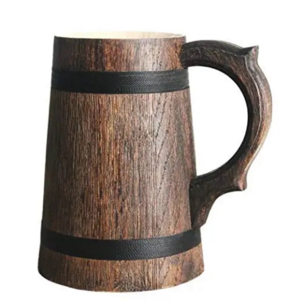 Authentic 23oz Natural Oak Wood German Beer Mug - Great Gift!!! - Picture 1 of 7
